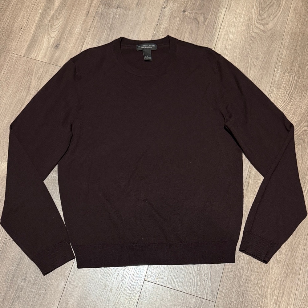 Bloomingdale's Men's Rich Brown Crewneck Wool Sweater